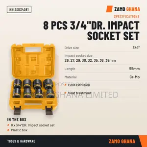 8 PCS 3/4"Dr. Impact Socket - Hkissd34081