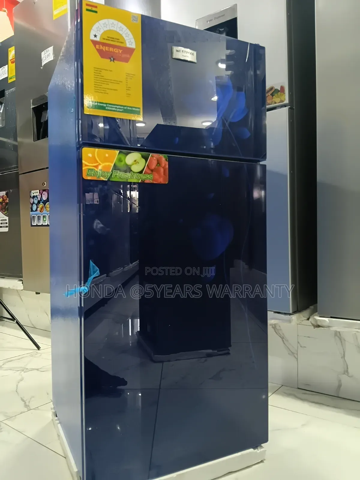 Westpool Fridge Blue Glass Door - Energy Efficient for Happy Homes