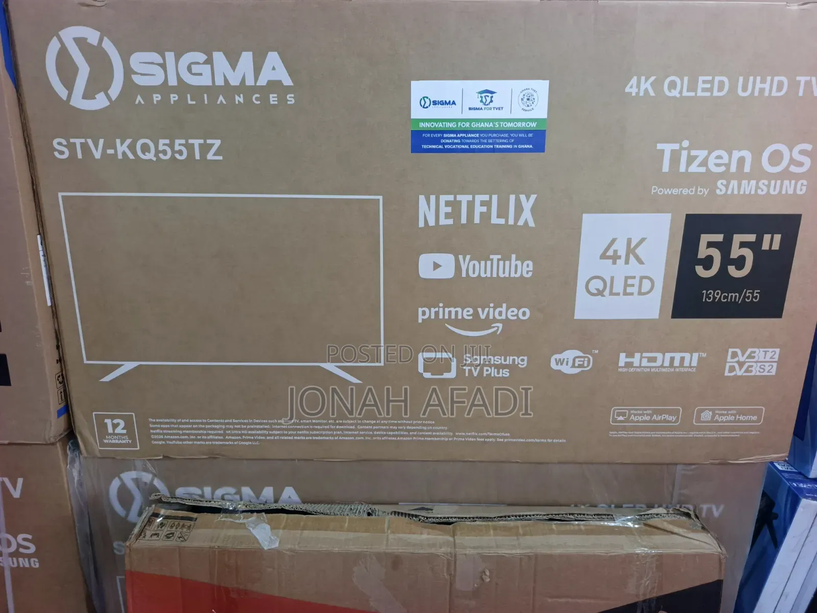 Sigma 55 Inch Qled 4K Frameless TV With Bluetooth and Icast