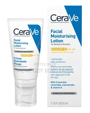 Original CeraVe AM Facial Moisturising Lotion SPF50 – 52ml UK