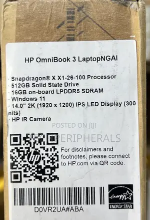 New Laptop HP OmniBook 3 16GB Qualcomm Snapdragon X Plus SSD 512GB