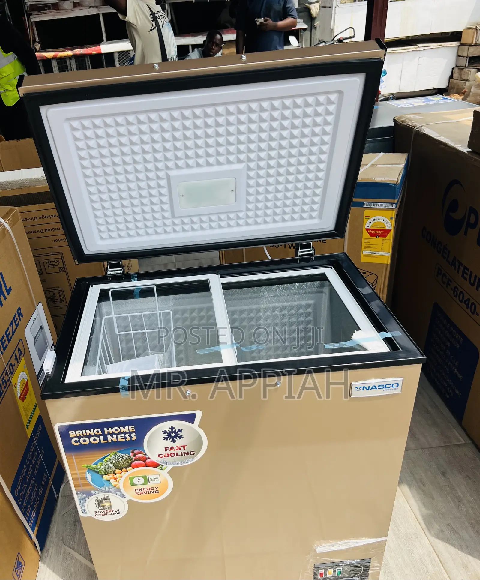 Unique 142L Single Door Chest(Nasco Nas200fl)Gold