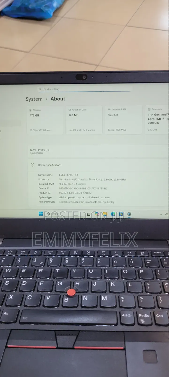 Laptop Lenovo ThinkPad L13 Yoga 16GB Intel Core i7 SSD 512GB