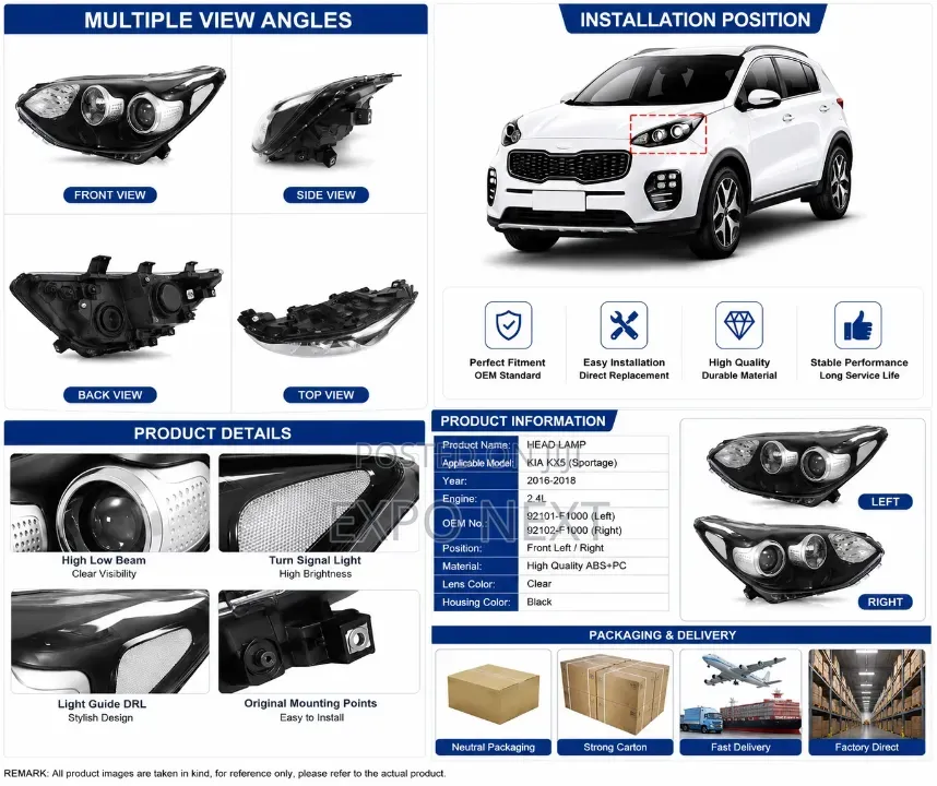 KIA SPORTAGE 2017-2018 Korean Style Head Lights