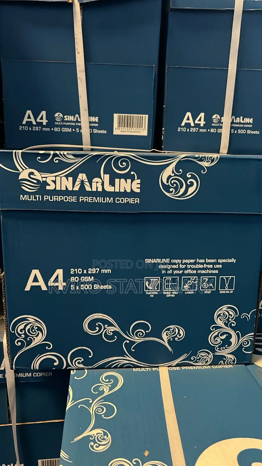 Sinarline A4 Copier Paper 80GSM – 2,500 Sheets Per Carton