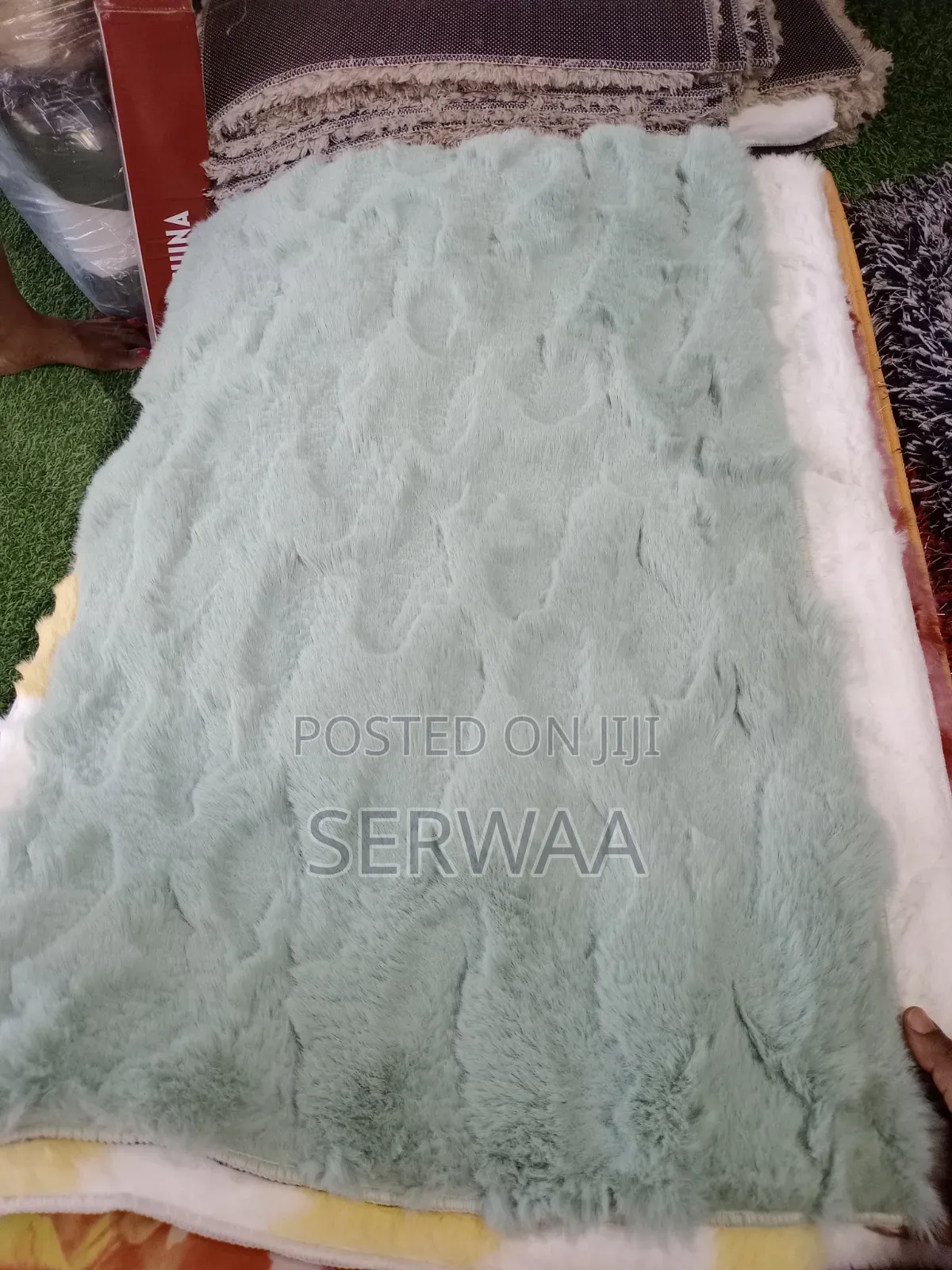 Fluffy and Rabbit Fur Floor Mat