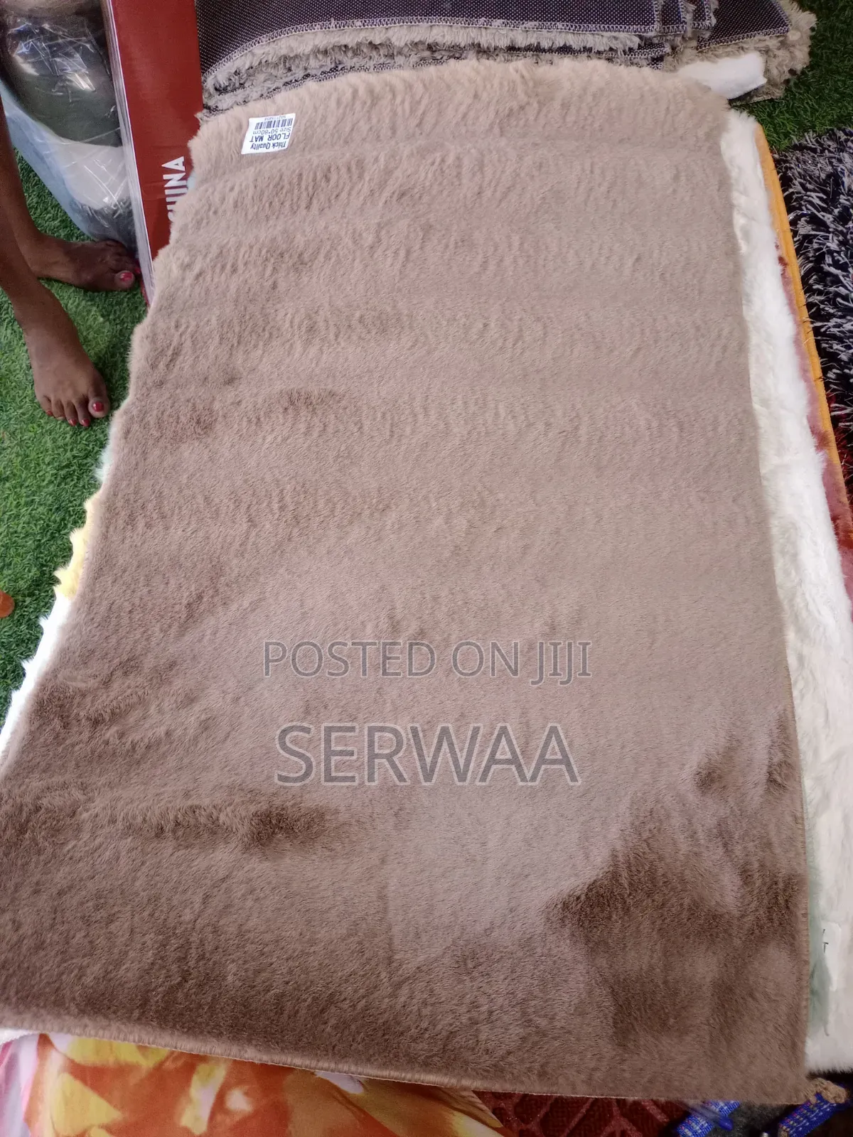 Fluffy and Rabbit Fur Floor Mat
