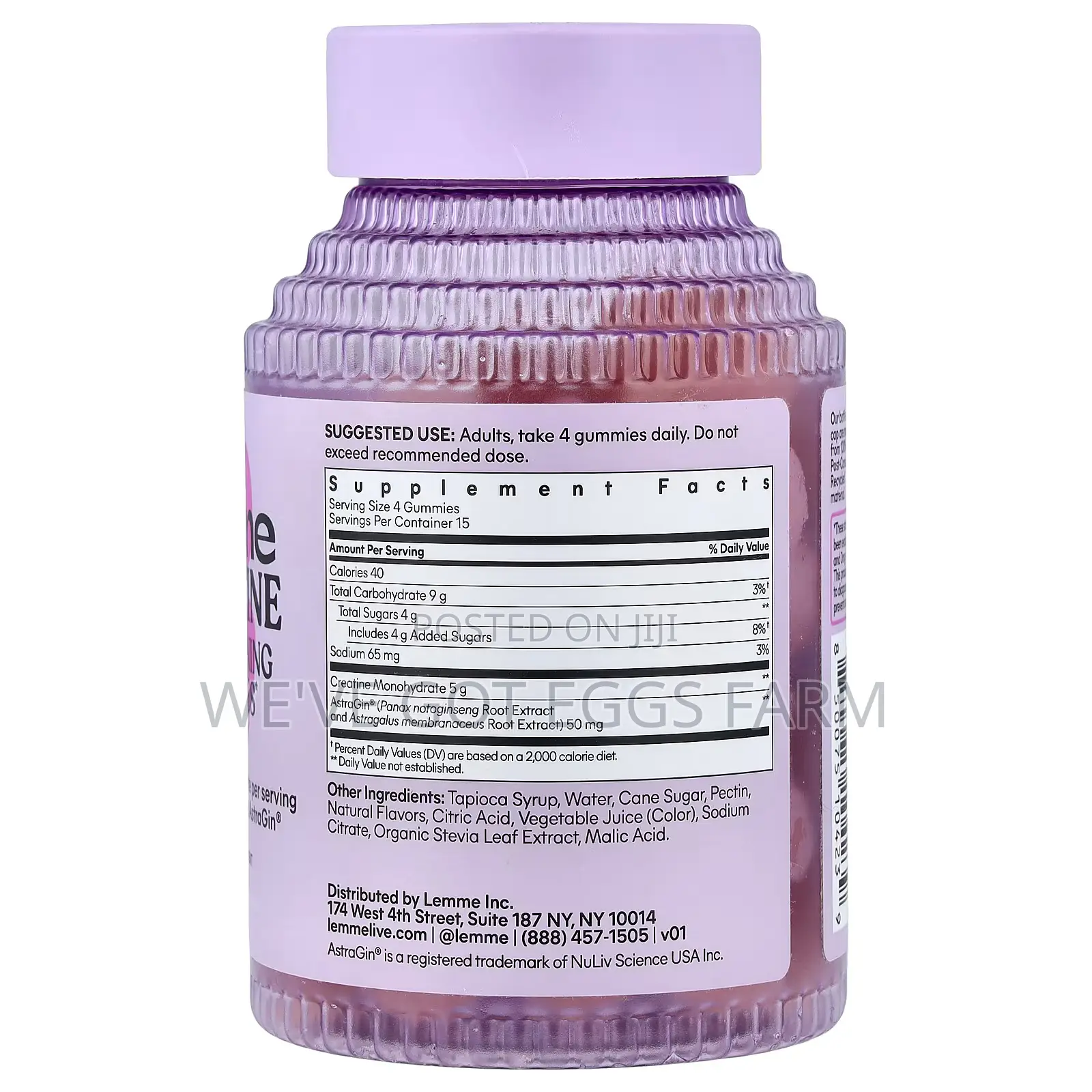 Original Lemme Creatine Body Toning Gummies 60pcs – 5g Creatine