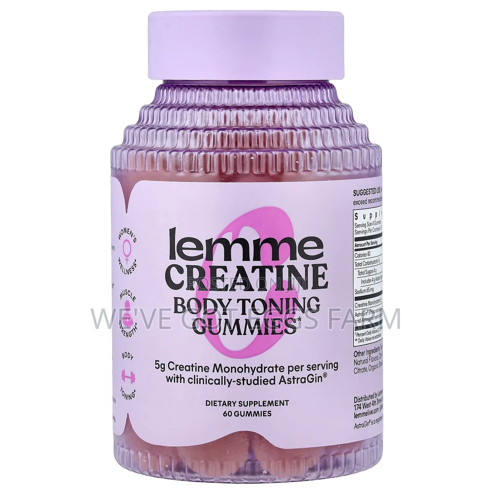 Original Lemme Creatine Body Toning Gummies 60pcs – 5g Creatine