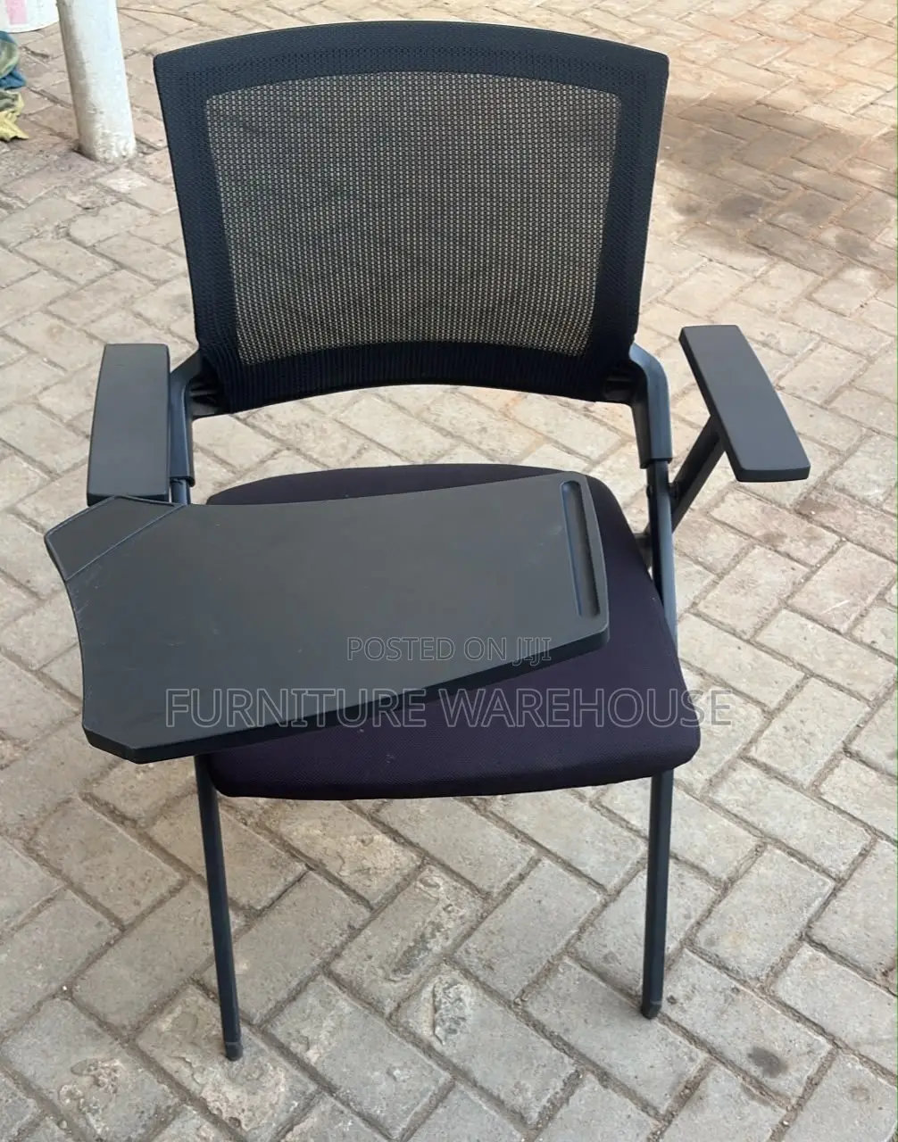 Ergonomic Mesh Training Chair With Foldable Writing Tablet Arm.