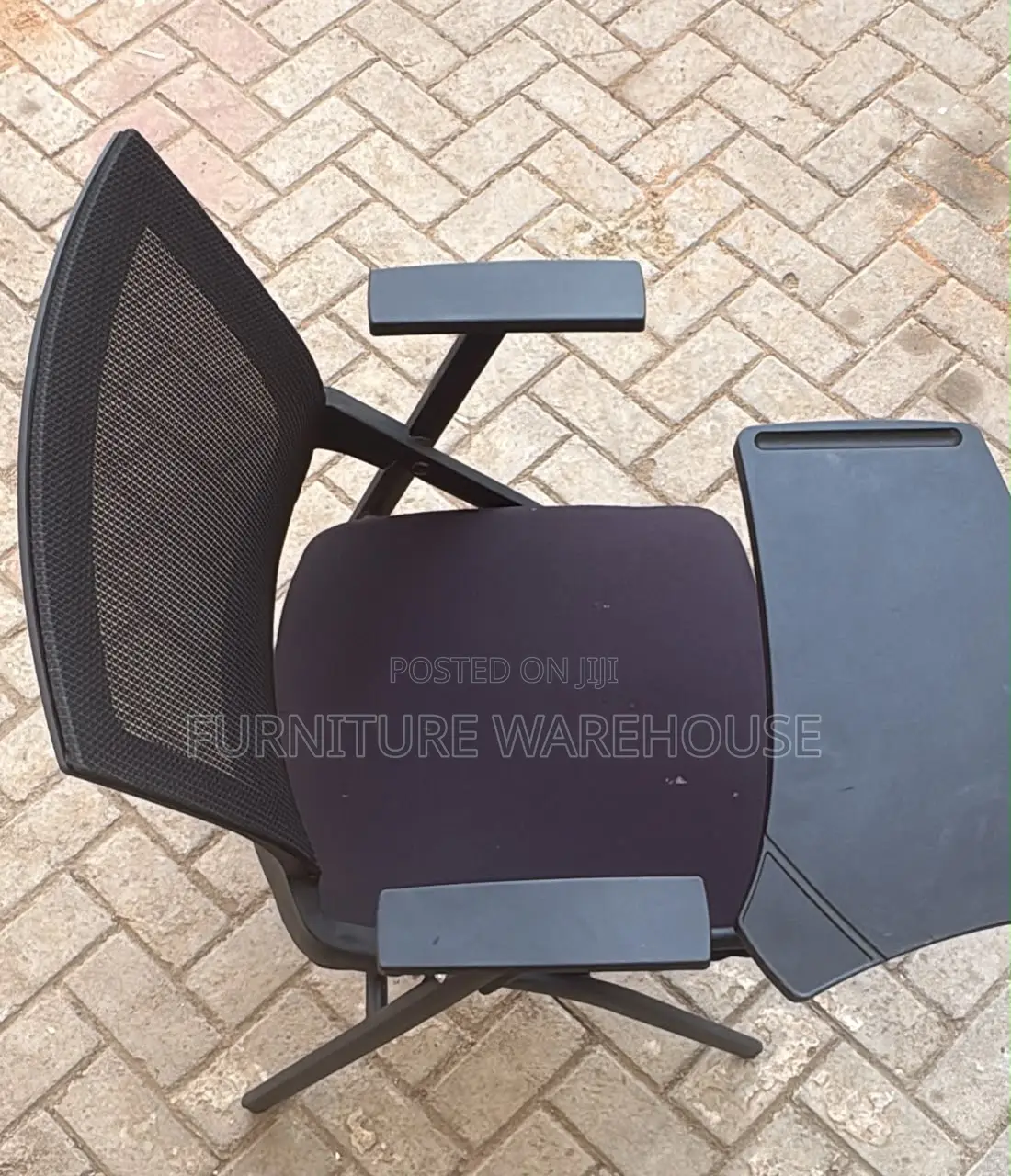 Ergonomic Mesh Training Chair With Foldable Writing Tablet Arm.