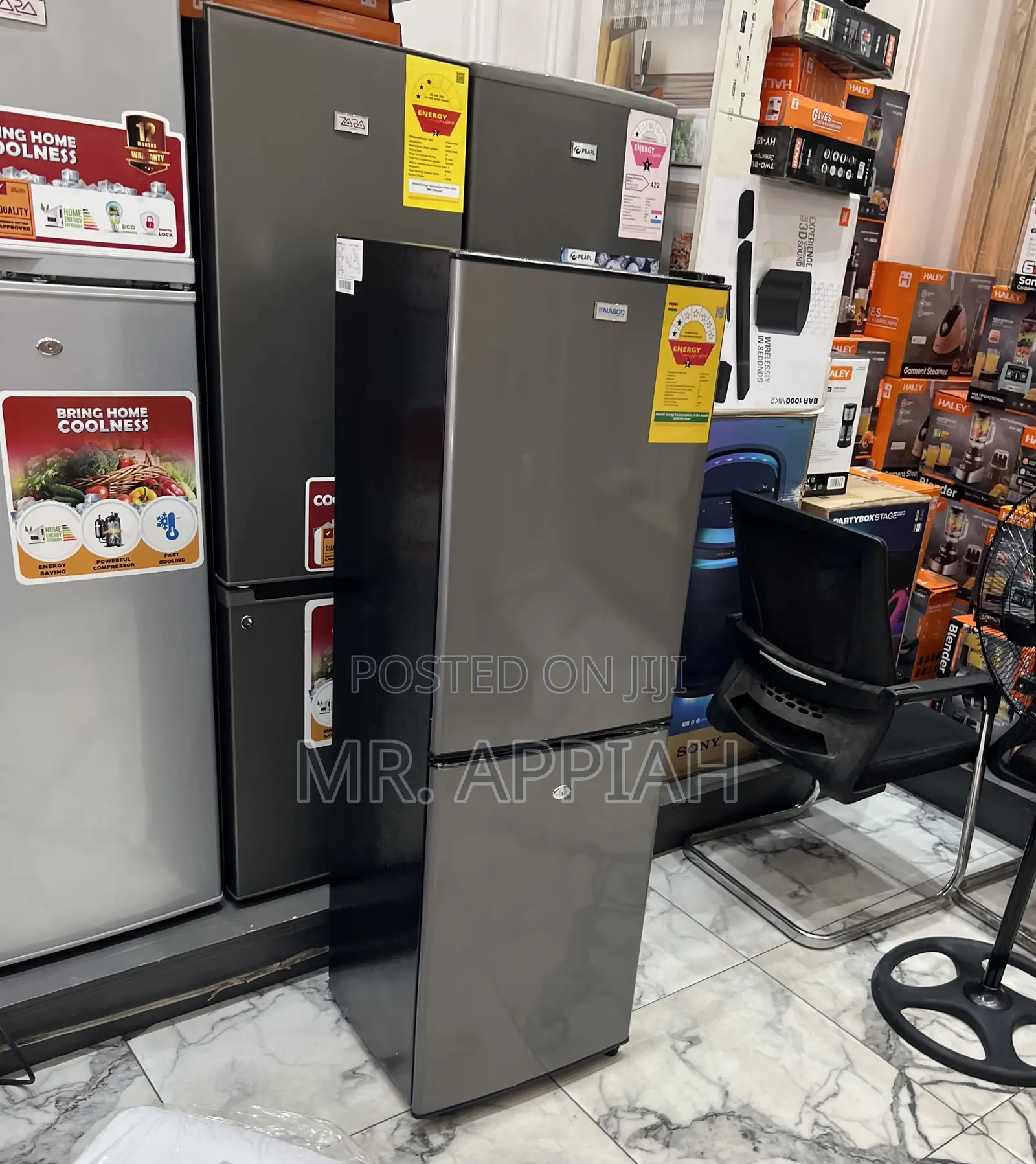 Amazing Refrigerator Nasco Bottom Mount Freezer Fridge(dark Gray).