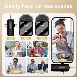 Wireless Lavalier Microphone 3 in 1 Mobile Phone