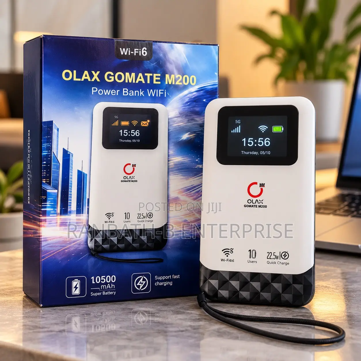OLAX GOMATE M200 Rechargeable Wi-Fi 6 Hotspot LCD Display & Powerbank
