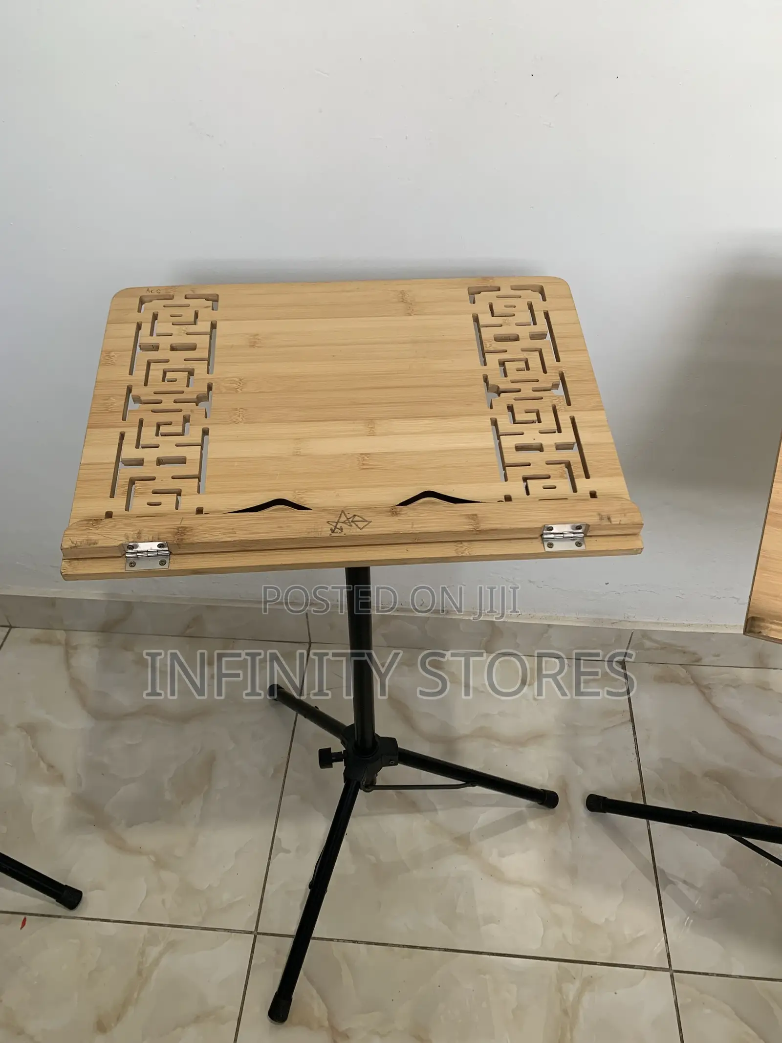 Adjustable Bamboo Wooden Music Stand With Metal Tripod Bas
