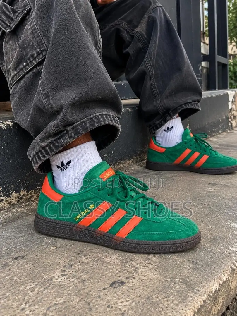Adidas Spezial Deep Green and Orange Stripes