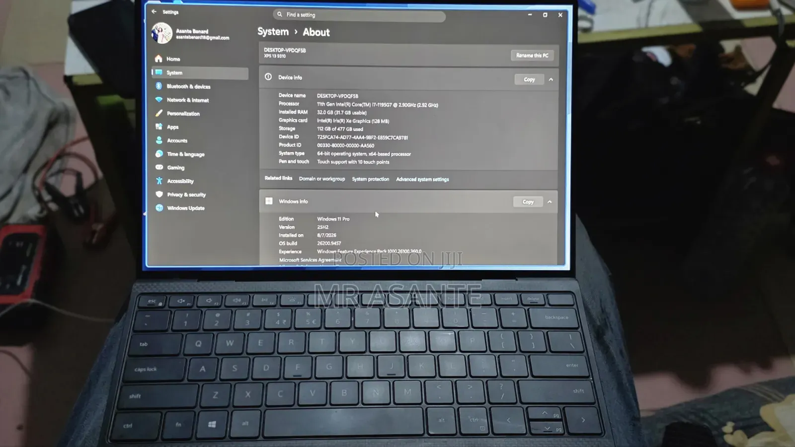 Laptop Dell XPS 13 32GB Intel Core i7 SSD 512GB