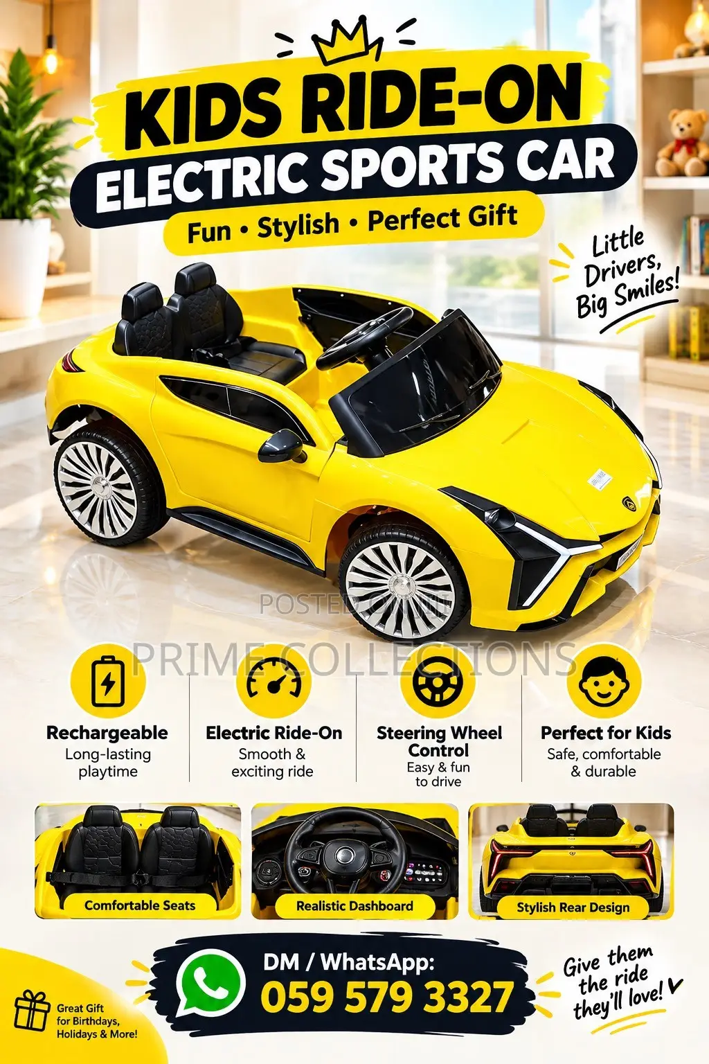 Kids Ride-on Electric Sports Car – Rechargeable Toy Car