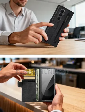 Samsung Galaxy Fold 6 Case Leather With Screen Protector