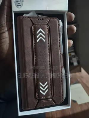 Samsung Fold 6 Case Leather With Straps and Screen Protector (Brown)