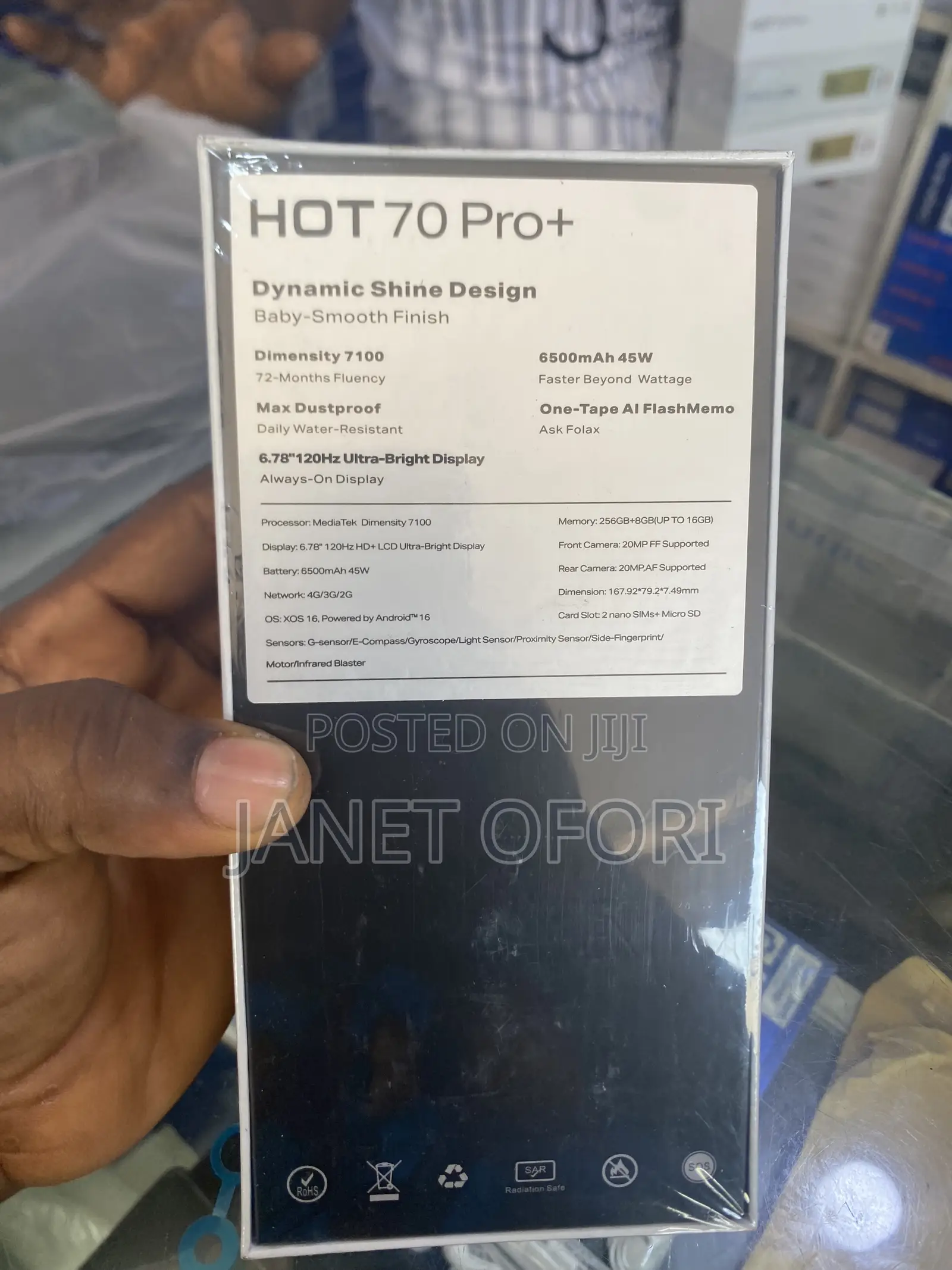 New Infinix Hot 70 Pro 5G+ 256 GB Black