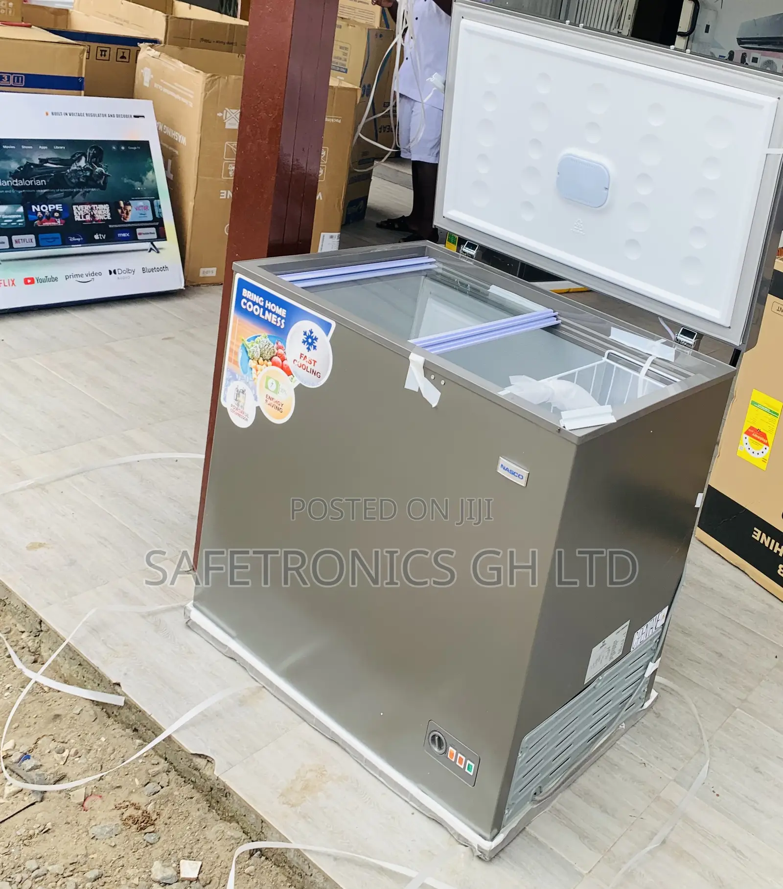 Singledoor Grey Nasco Nas-230sk Affordable 198L Freezer