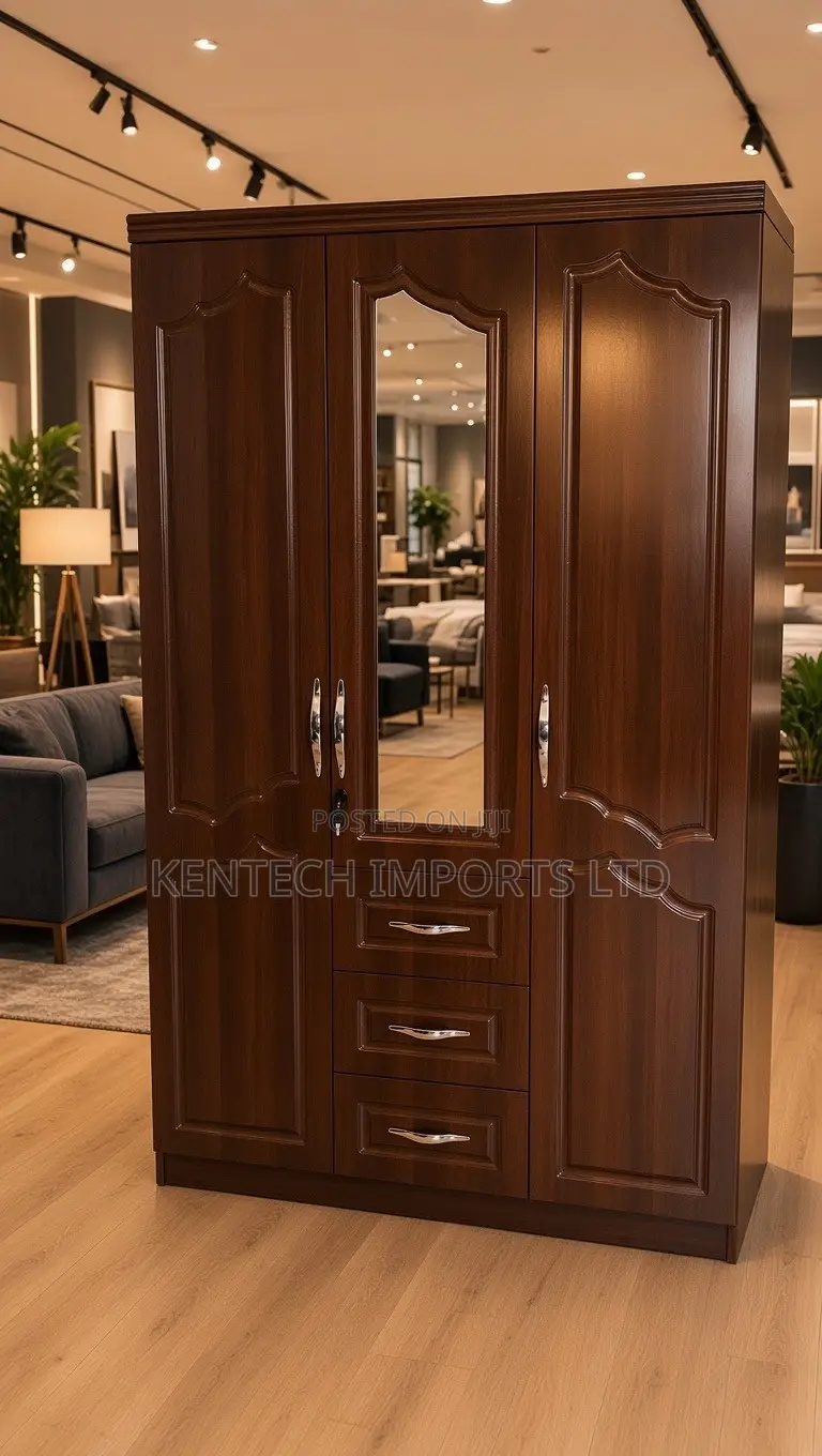 All-in-One Modern Wardrobe: Hanging Space, Mirror Drawer/ 3 Door