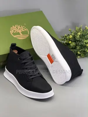 Timberland Men's Black Casual Mid-Top Leather Sneakers