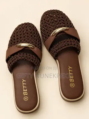 Title: Ladies’ Betty Luxury Slippers – Black & Brown, Size 38