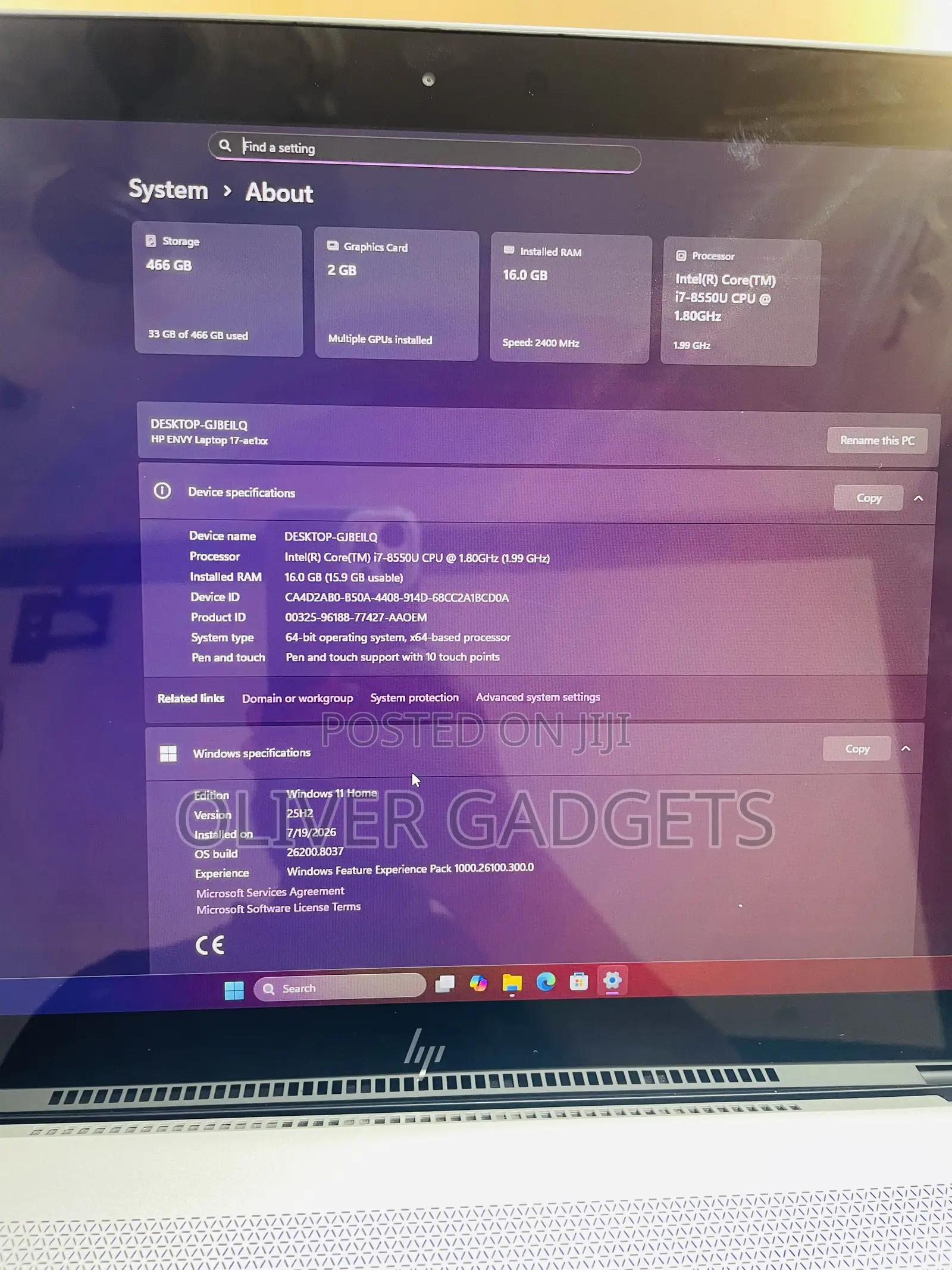 Laptop HP Envy 17 16GB Intel Core i7 SSD 512GB