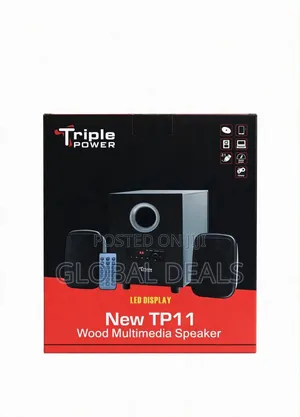 Triple Power TP11 Wood Multimedia Speaker LED Display Remote Control