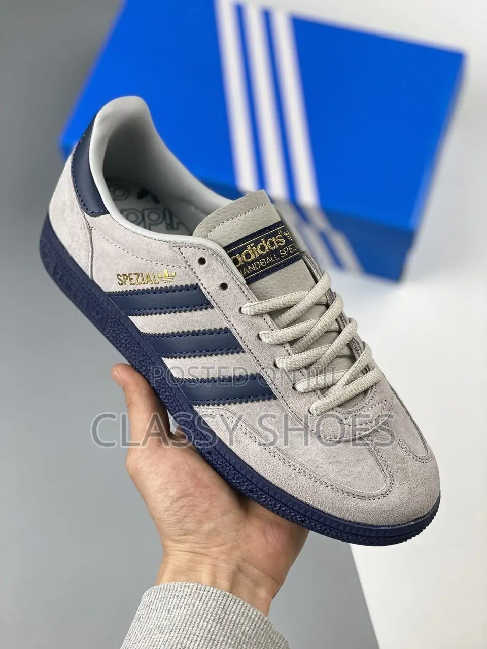 Adidas Spezial Grey X Blue Stripes