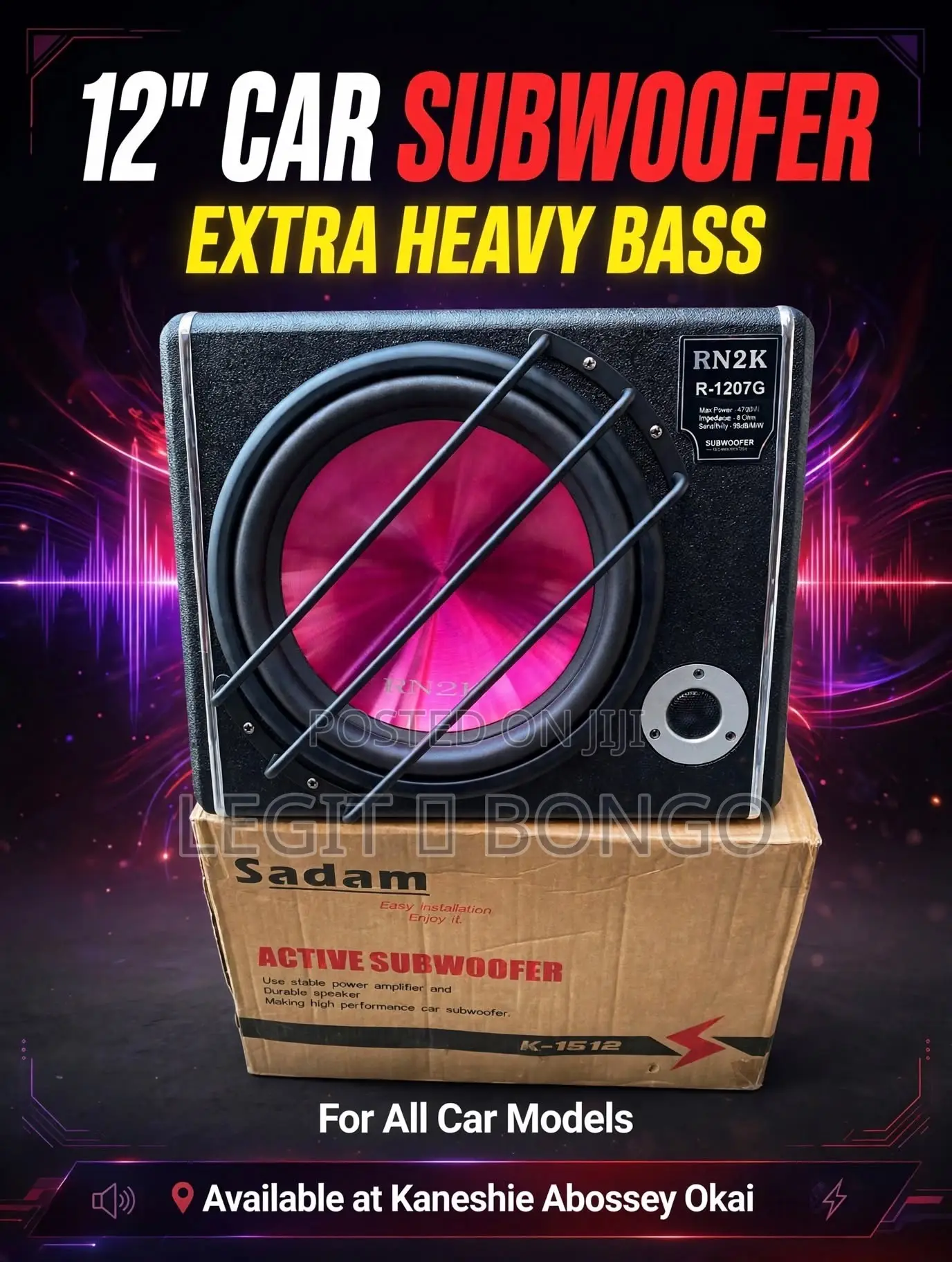 12" Car Subwoofer - Extra Heavy Bass!