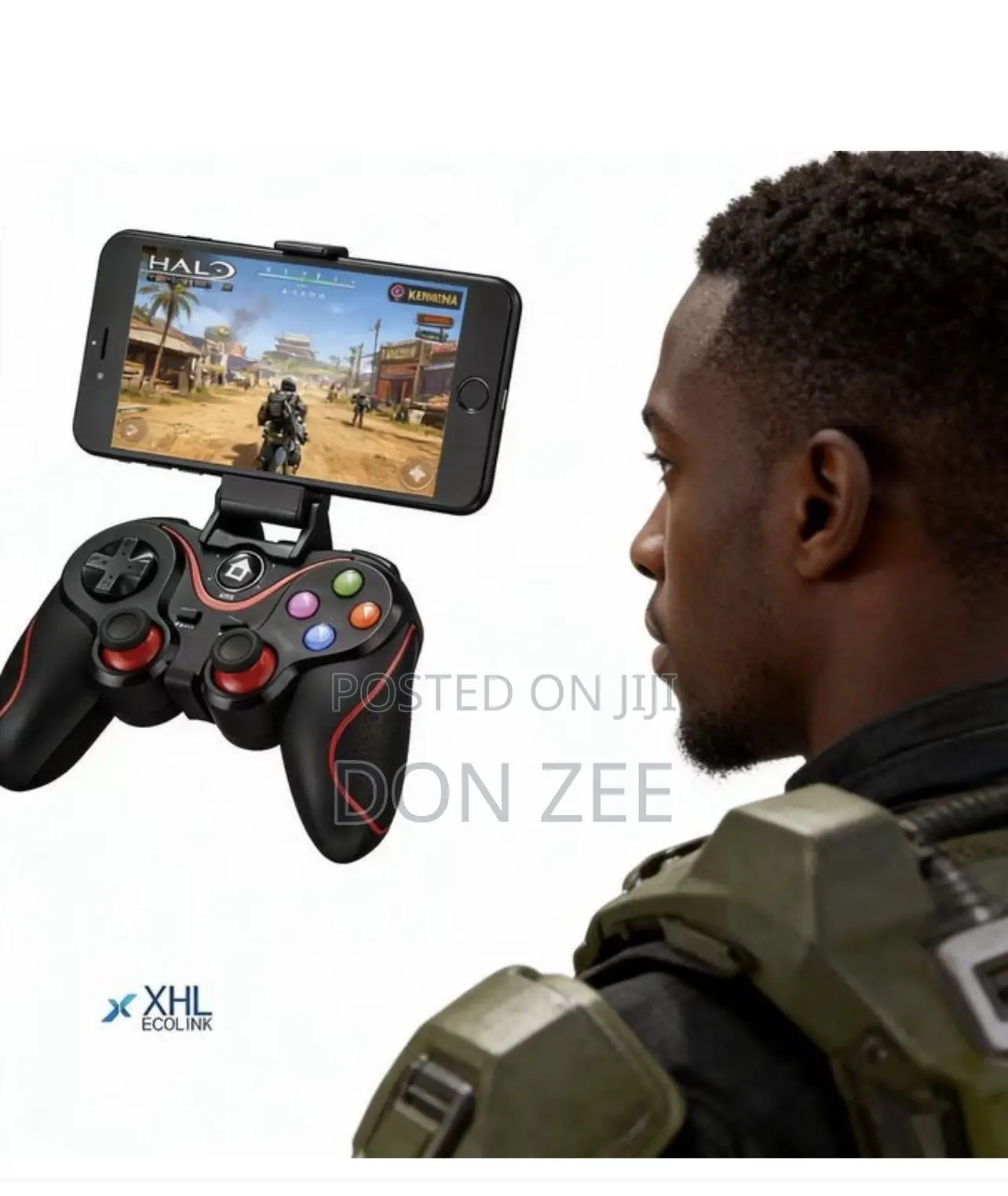 V8 Bluetooth Wireless Gaming Controller Grip Game Pad for Android-Red