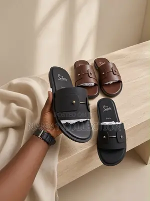 Christain Louboutin Chambimule Leather Slippers