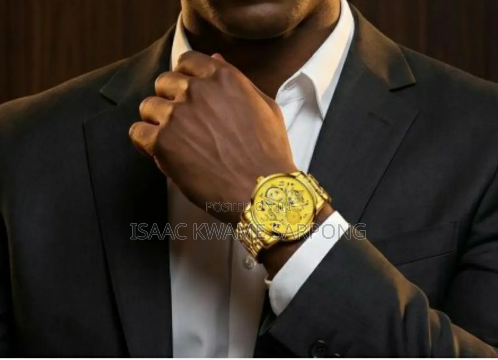 Men's Watch Luxury Hollow Noctilucence Waterproof Calender - Gold