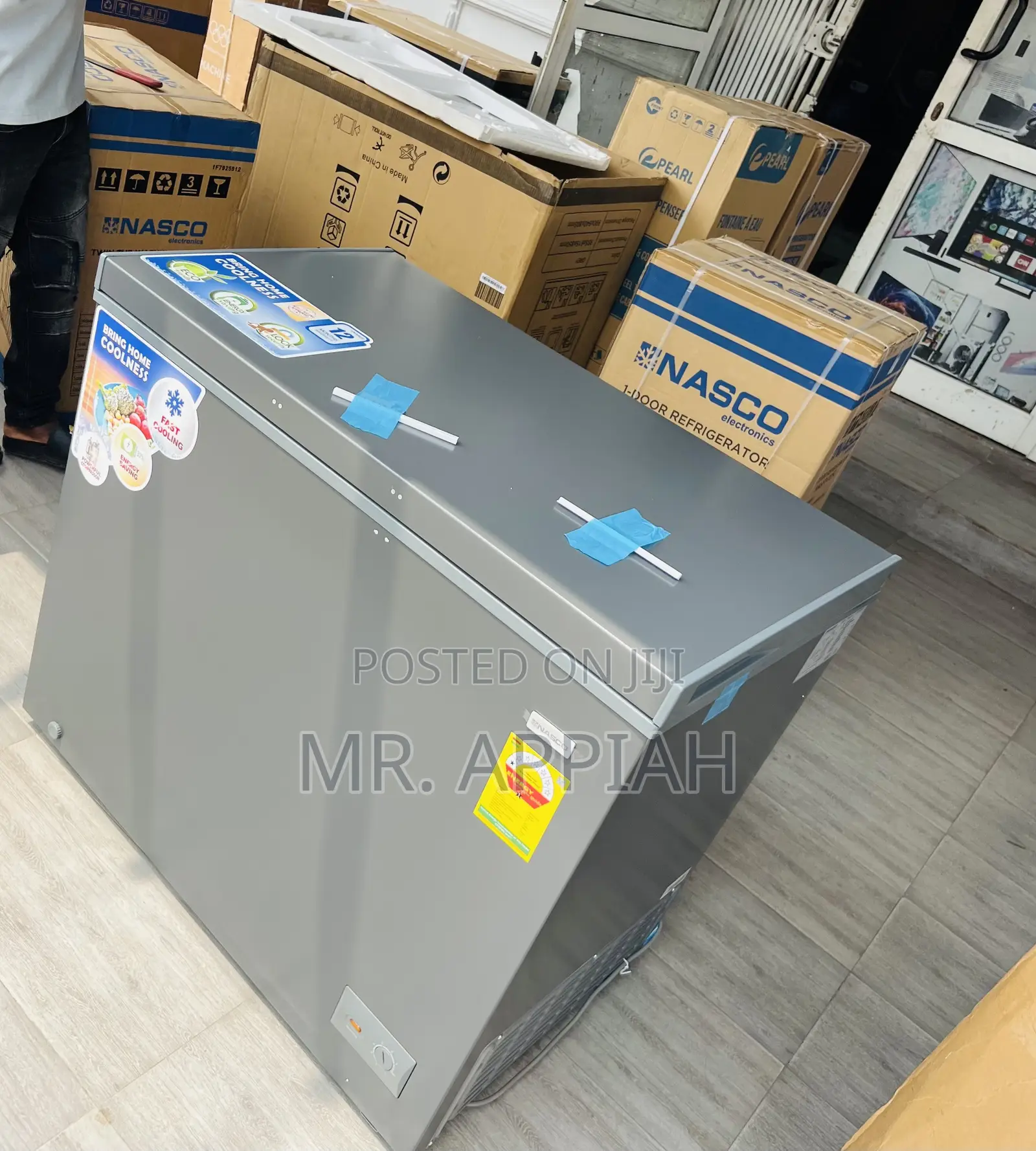 Low Noise Nasco Single Door Chest Freezer(Nas230sk)Gray