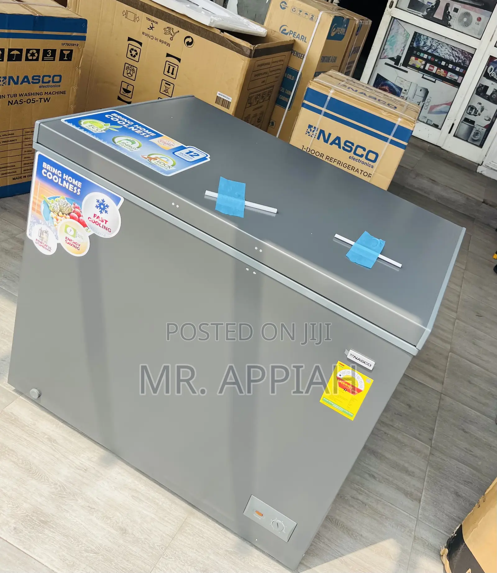 198Liters Chest Freezer(Nasco Single Door)Gray.