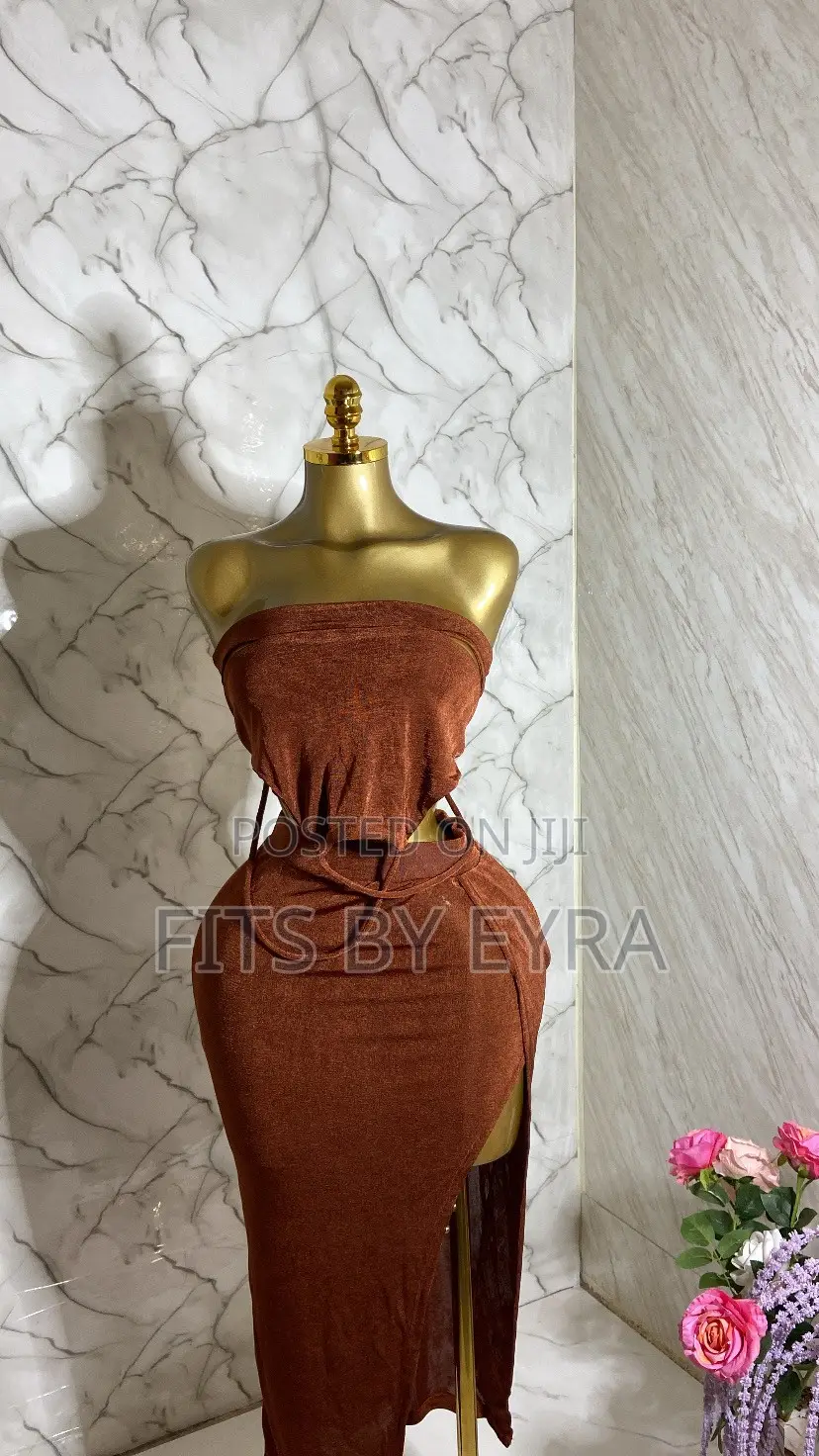 Rust-Brown Cut-Out Two-Piece Set
