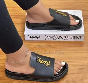 (YSL) Lido Flat Slide Slippers