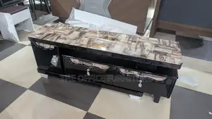 Marble-Effect TV Stand