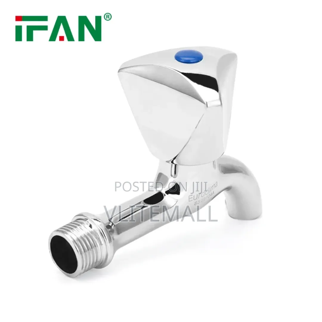 Chrome-Finished Long-Body Bib Cock Tap (Al