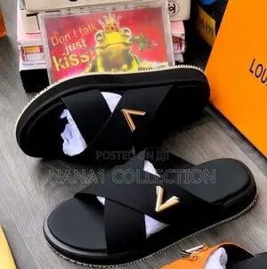 Louis Vuitton Leather Cross - Strap Slippers
