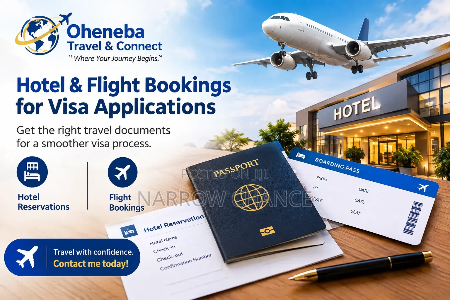 Flight and Hotels Booking for Your Visa Approval