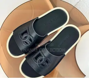 Dolce & Gabbana Suede/ Embossed Leather Slippers
