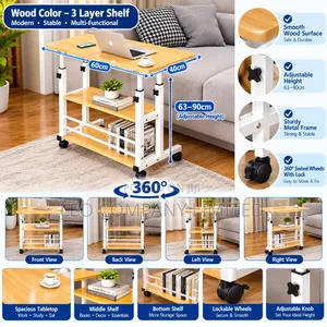 Adjustable Laptop Study Table With Shelves – Strong Portable