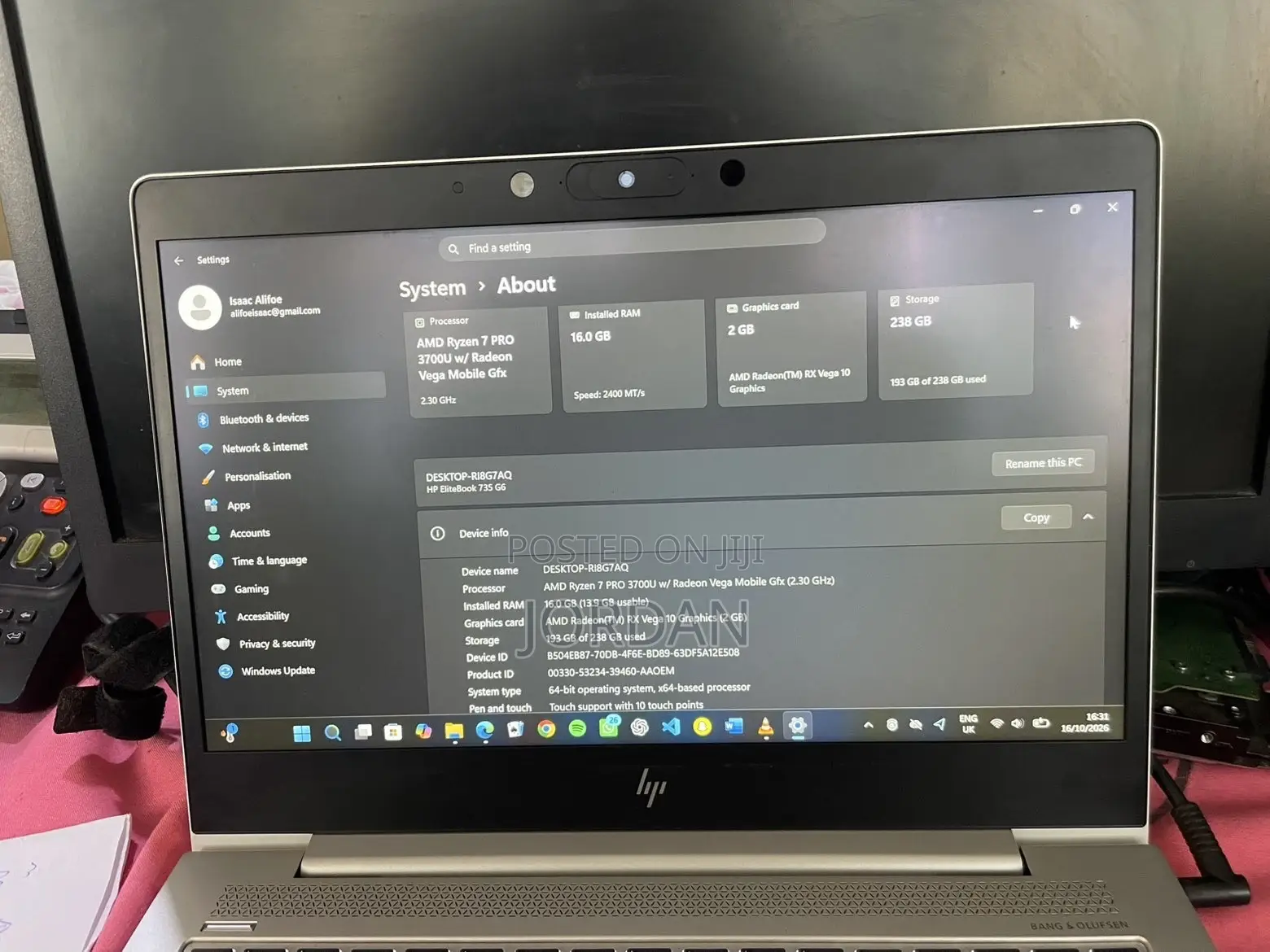 Laptop HP EliteBook 735 G6 16GB AMD Ryzen 7 SSD 256GB