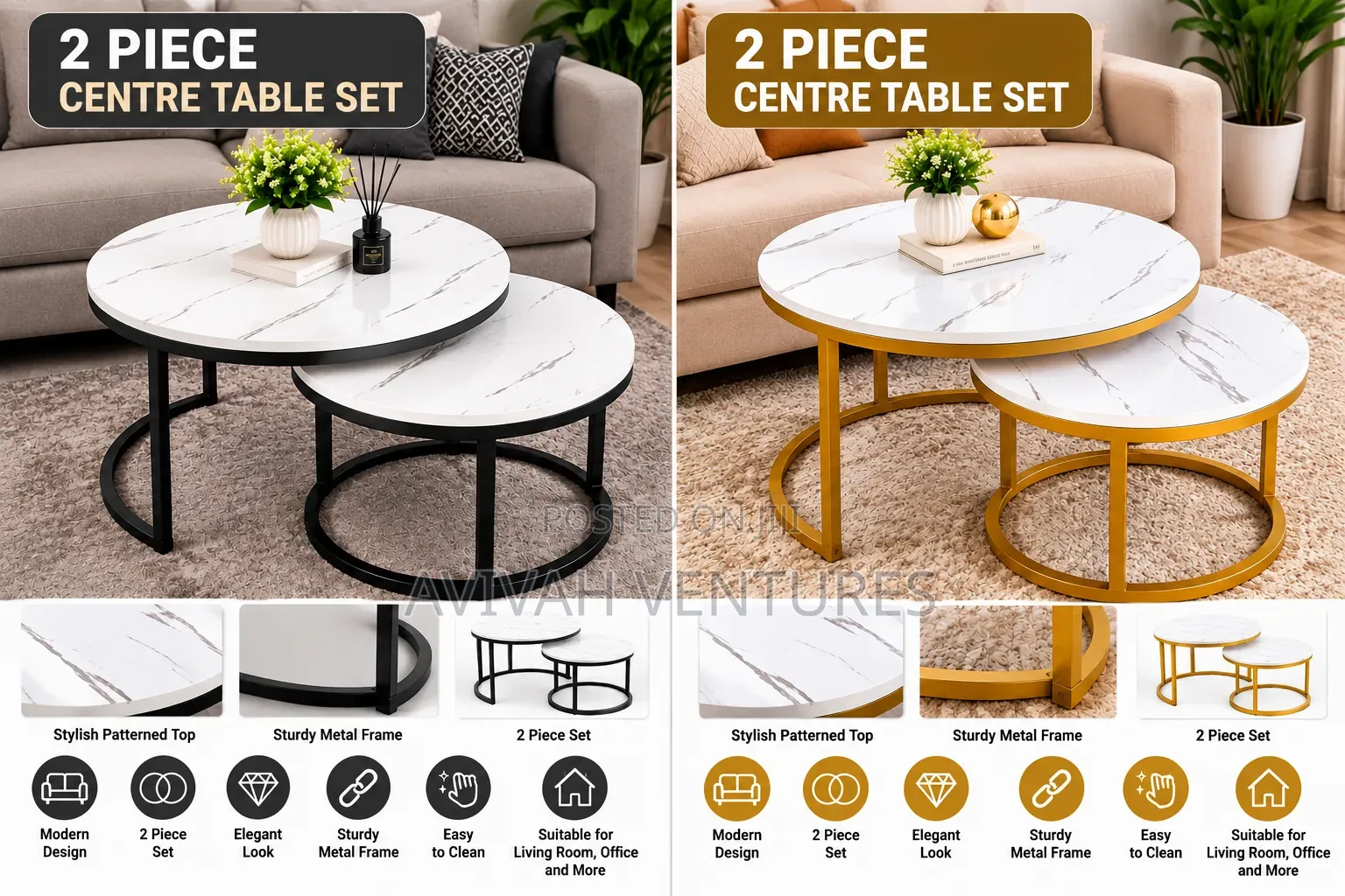 2-Piece Centre Table Set