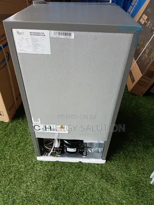 Original Roch Table Top Refrigerator 90L Black Glass Door Blue Fower