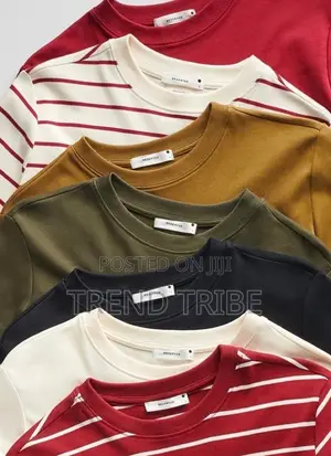 Round Neck Stripe and Plain Shirt